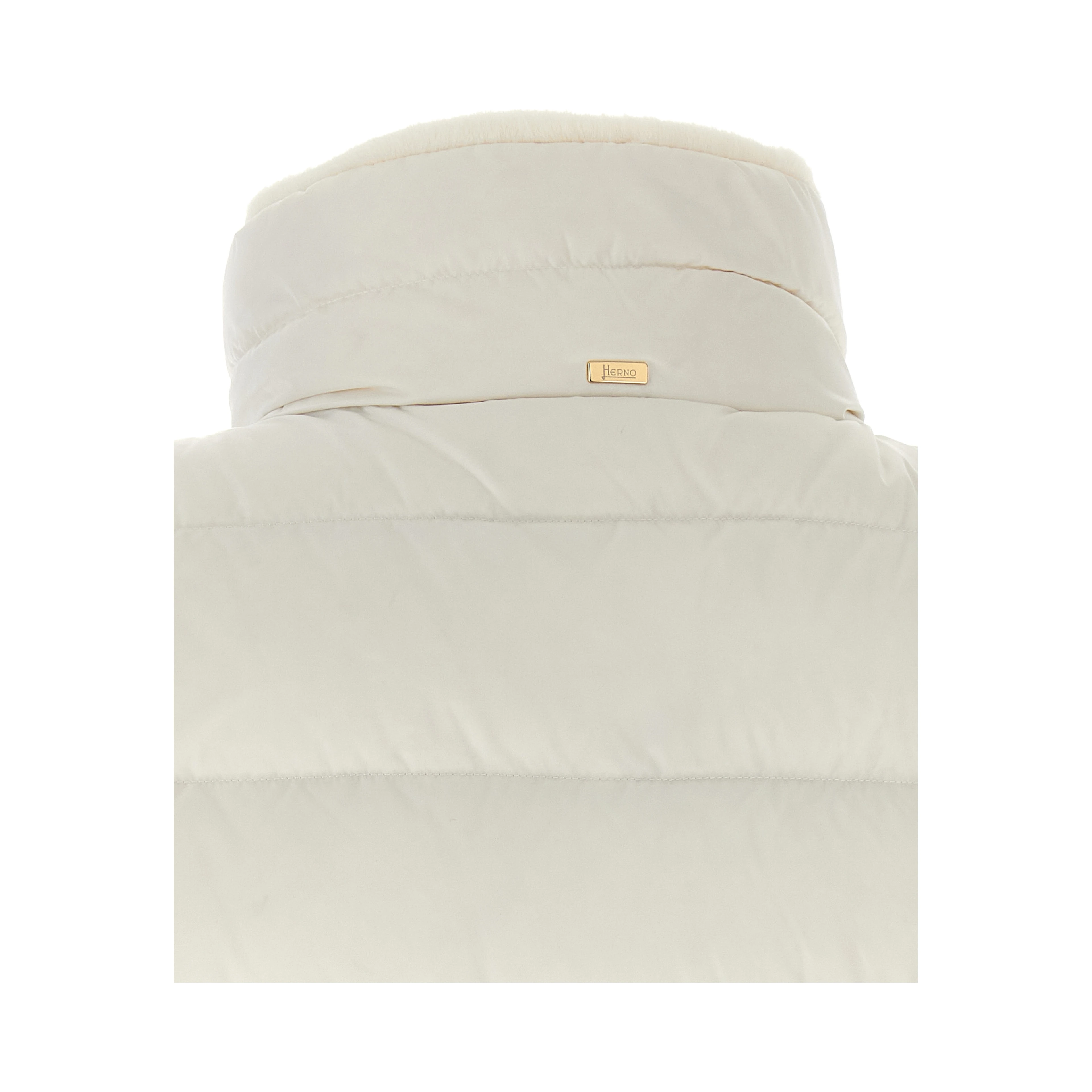 White Polyester Sleeveless Jacket