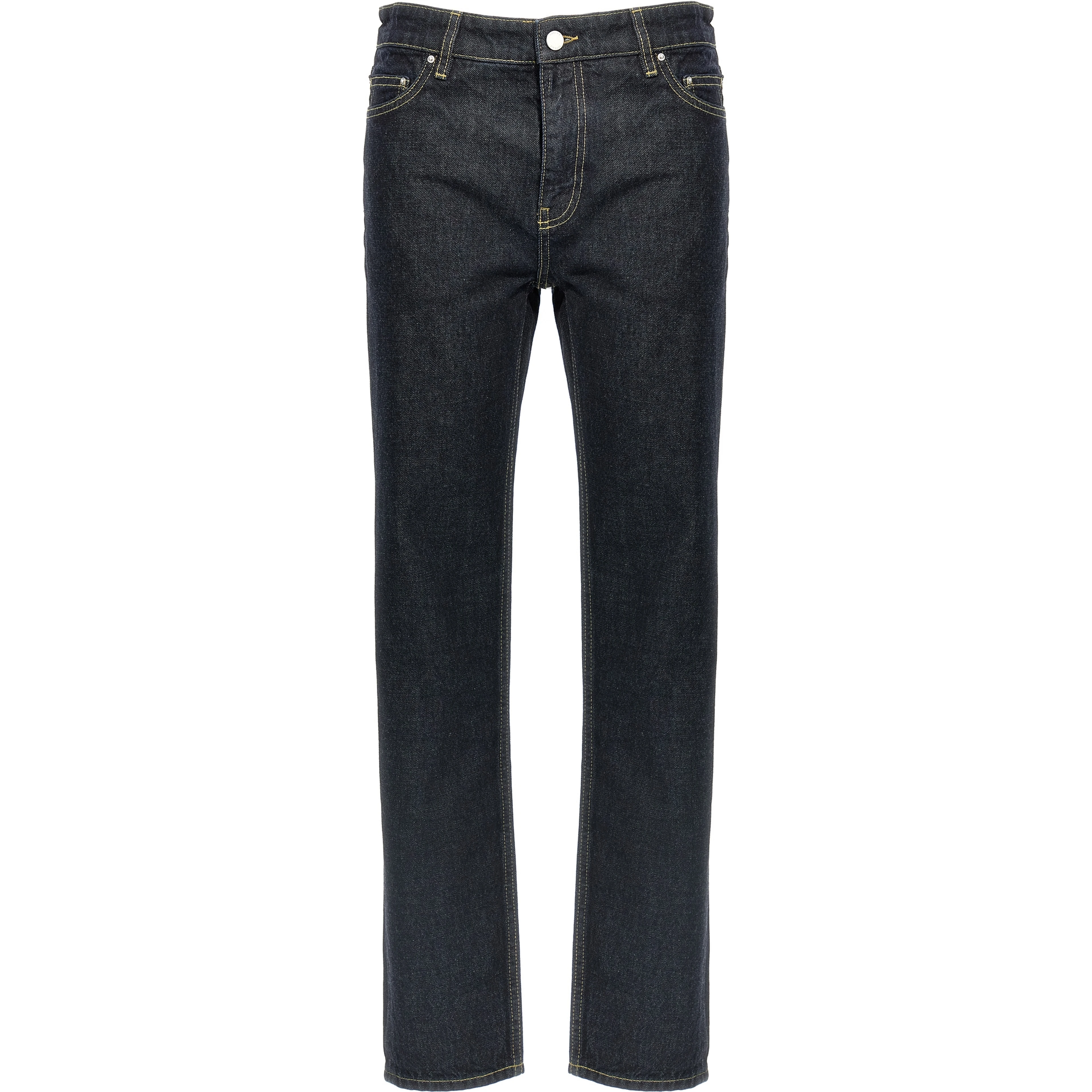 Blue Cotton Tapered Jeans