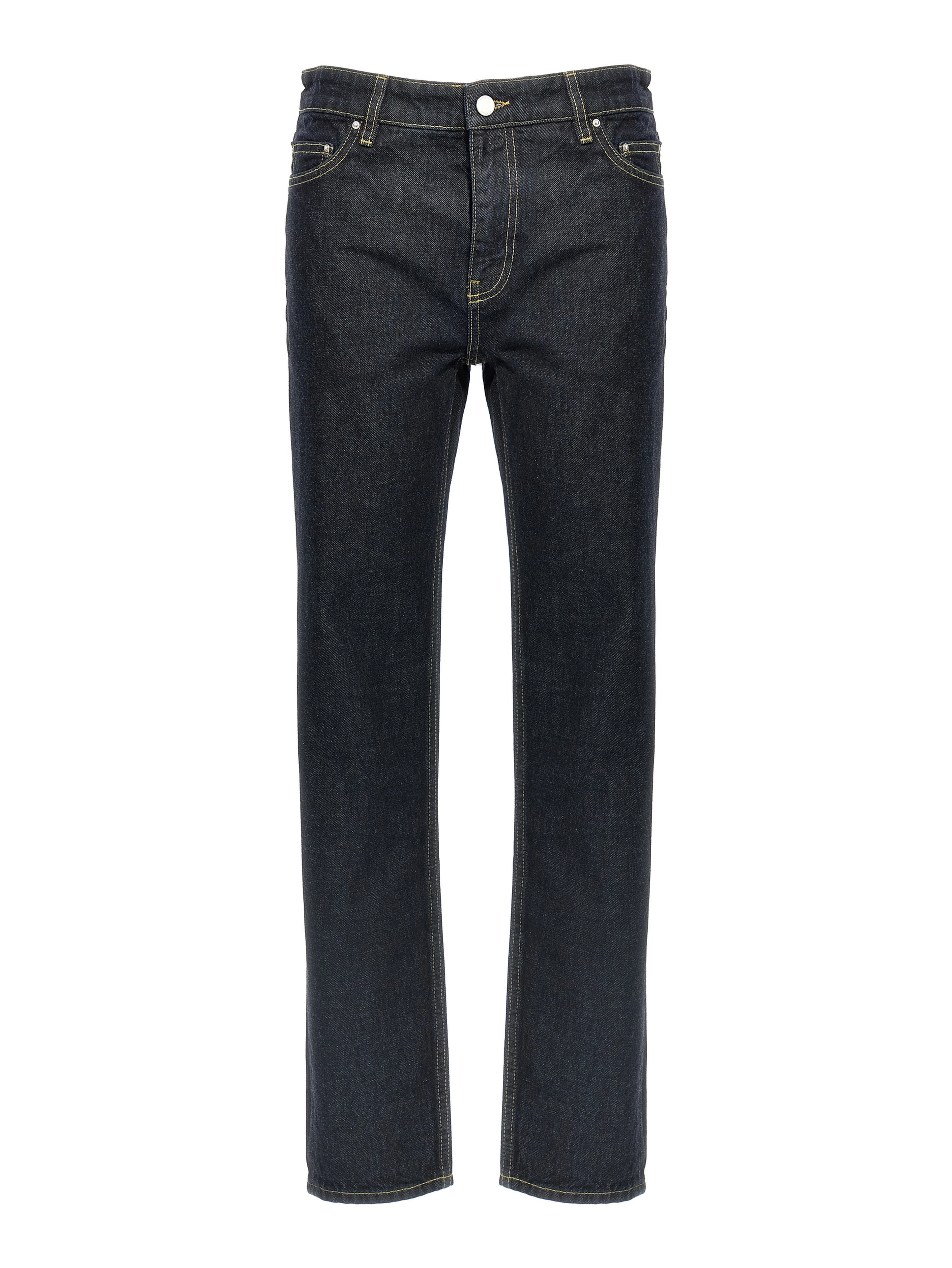 Blue Cotton Tapered Jeans