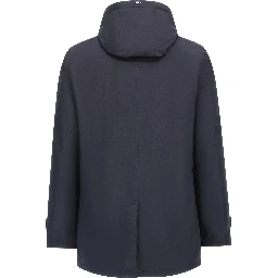 Blue Polyester Parka