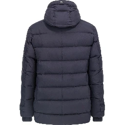 Blue Polyamide Full-Length Jacket