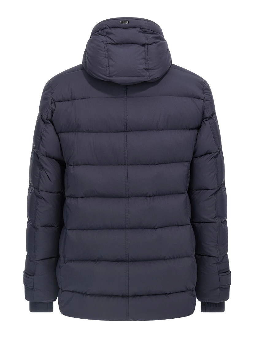 Blue Polyamide Full-Length Jacket