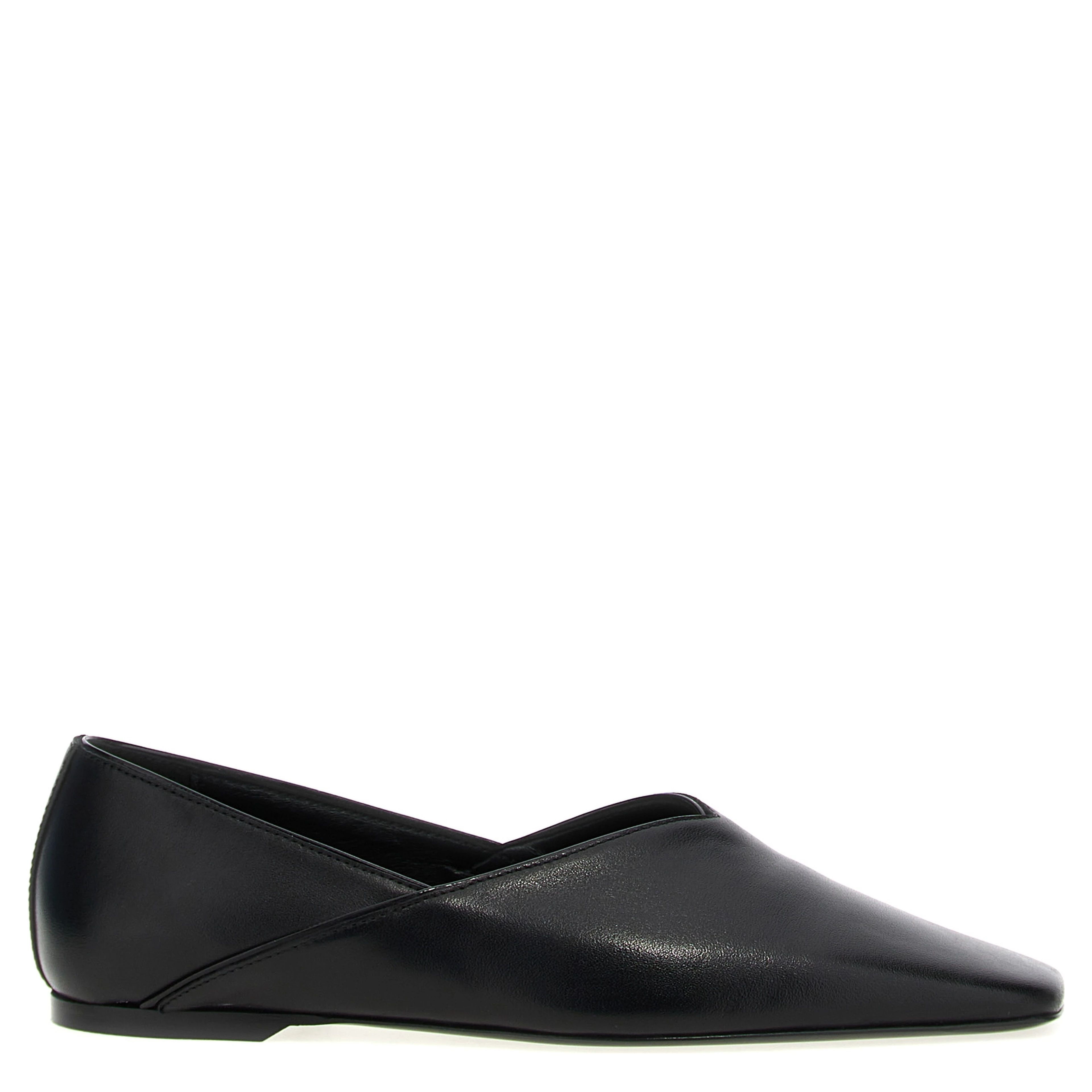 Black Calfskin Ballet Flats