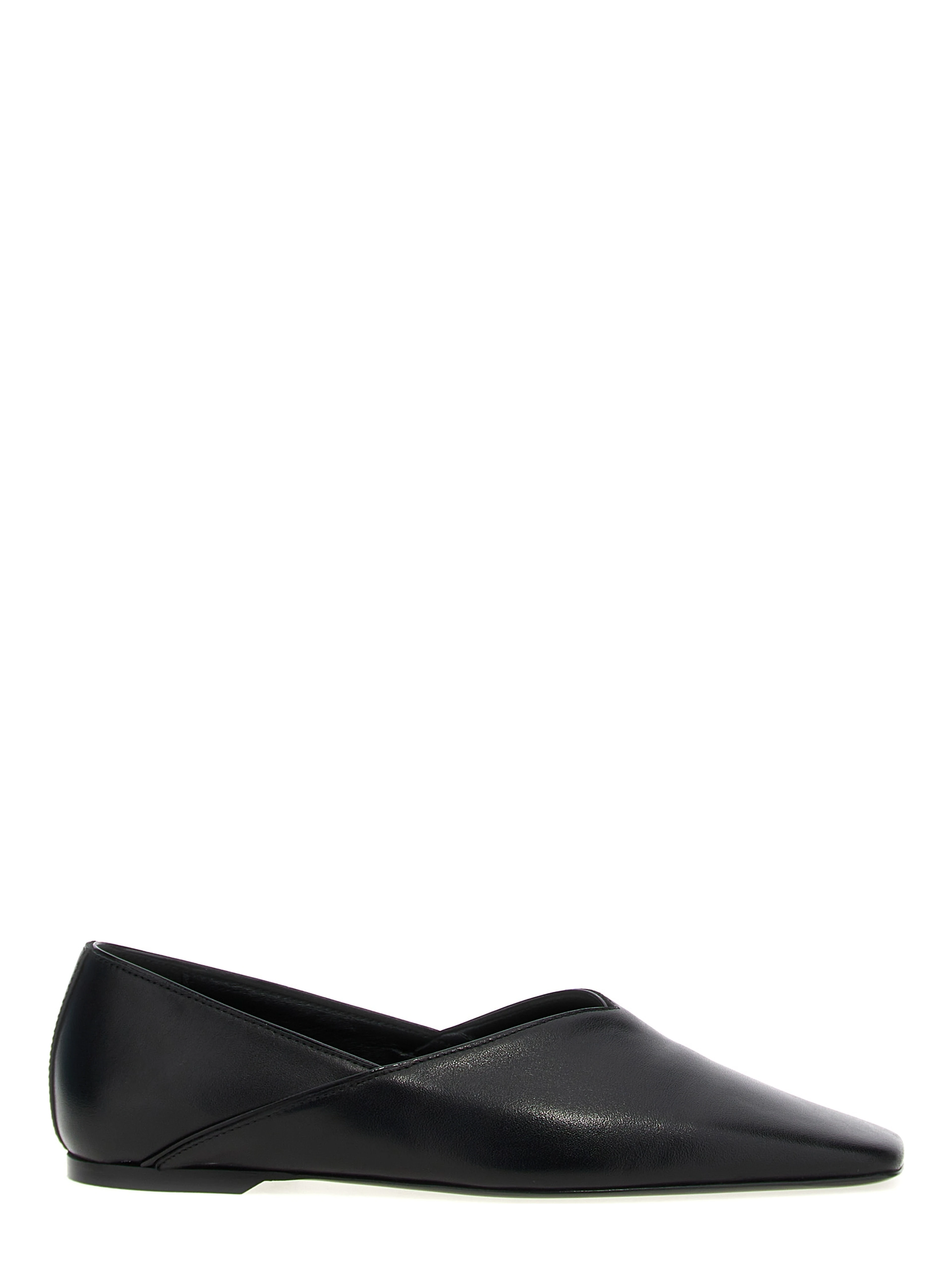 Black Calfskin Ballet Flats