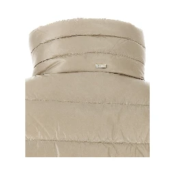 Beige Polyamide Full-Length Jacket