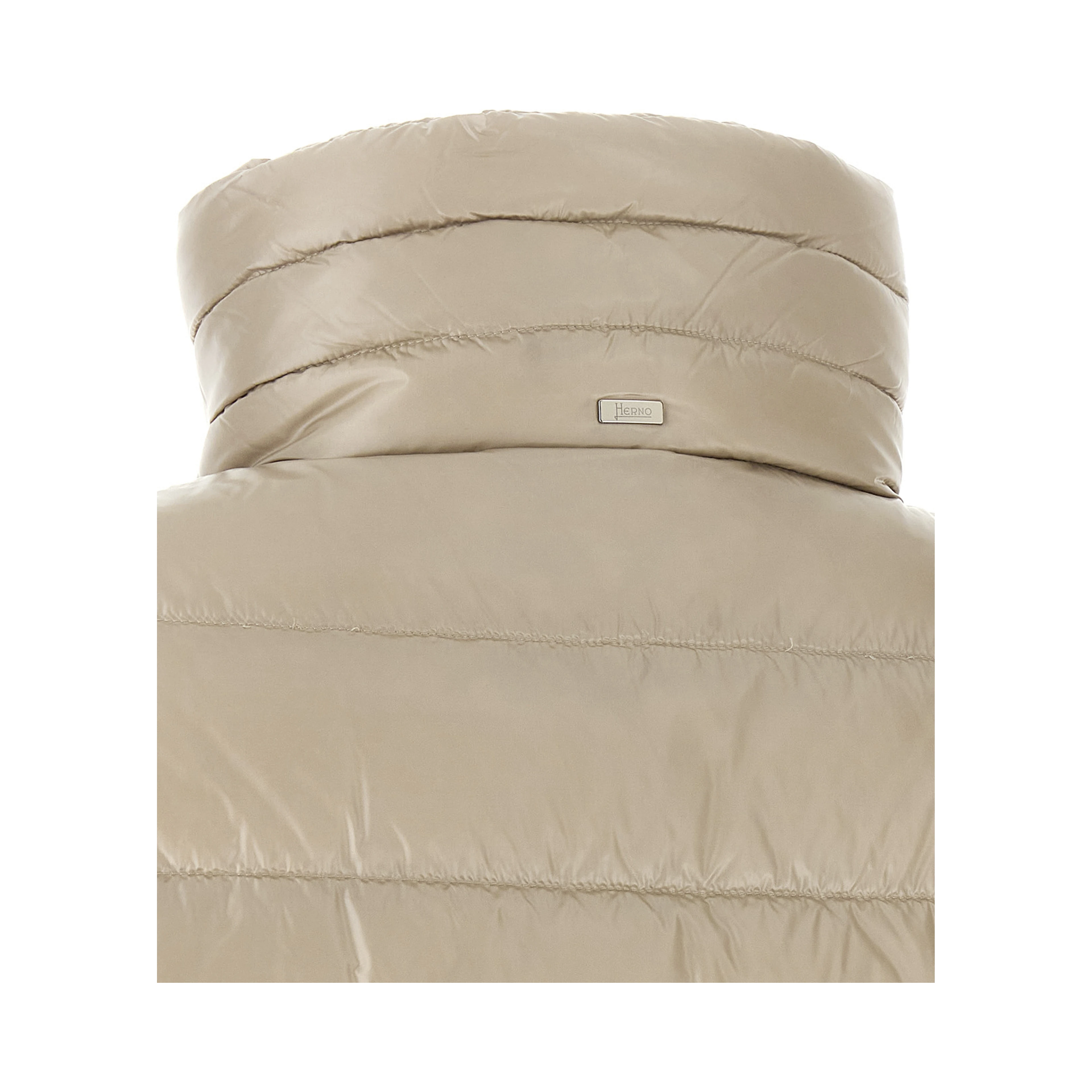 Beige Polyamide Full-Length Jacket