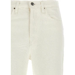 White Cotton High-Waisted Jean