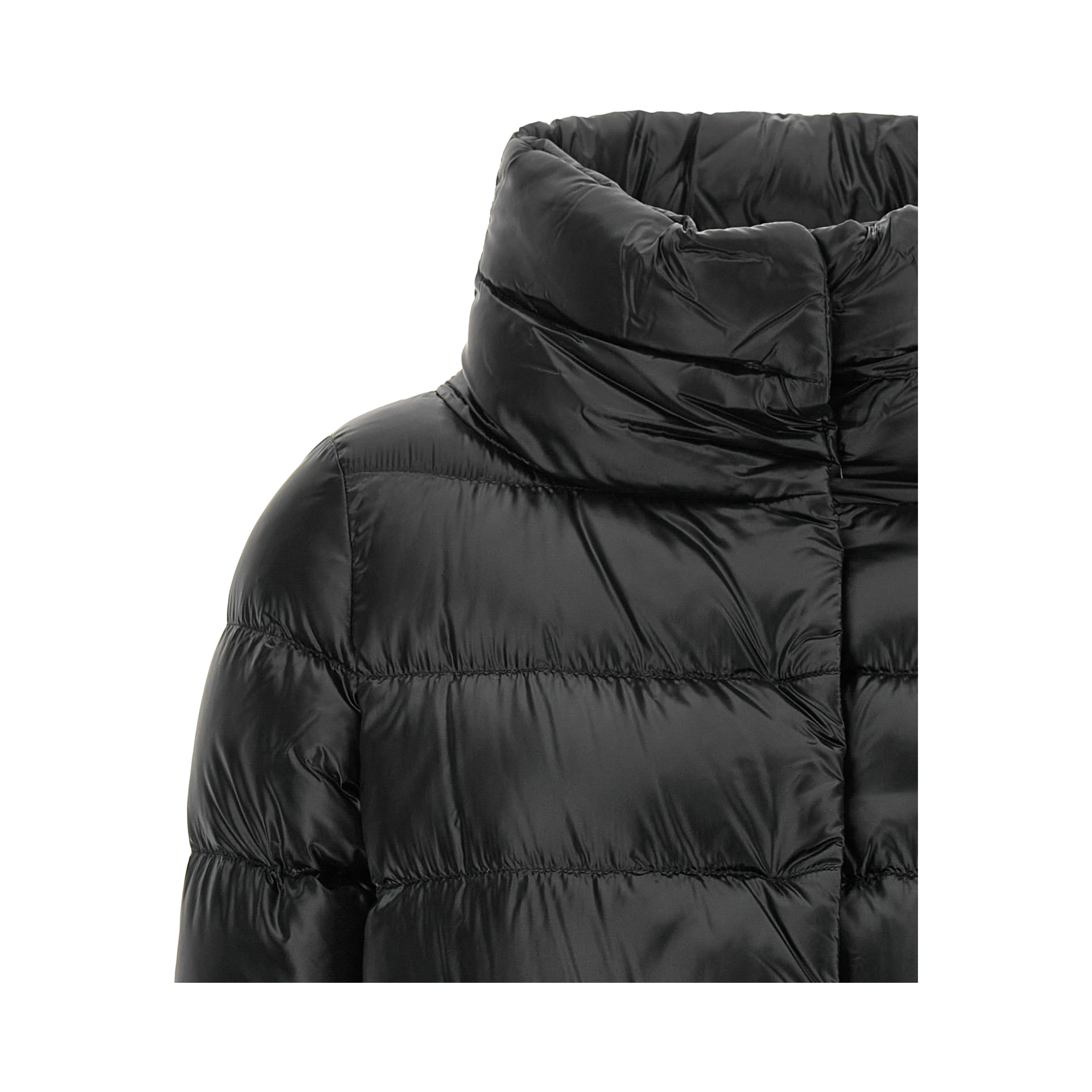 Black Polyamide Full-Length Jacket