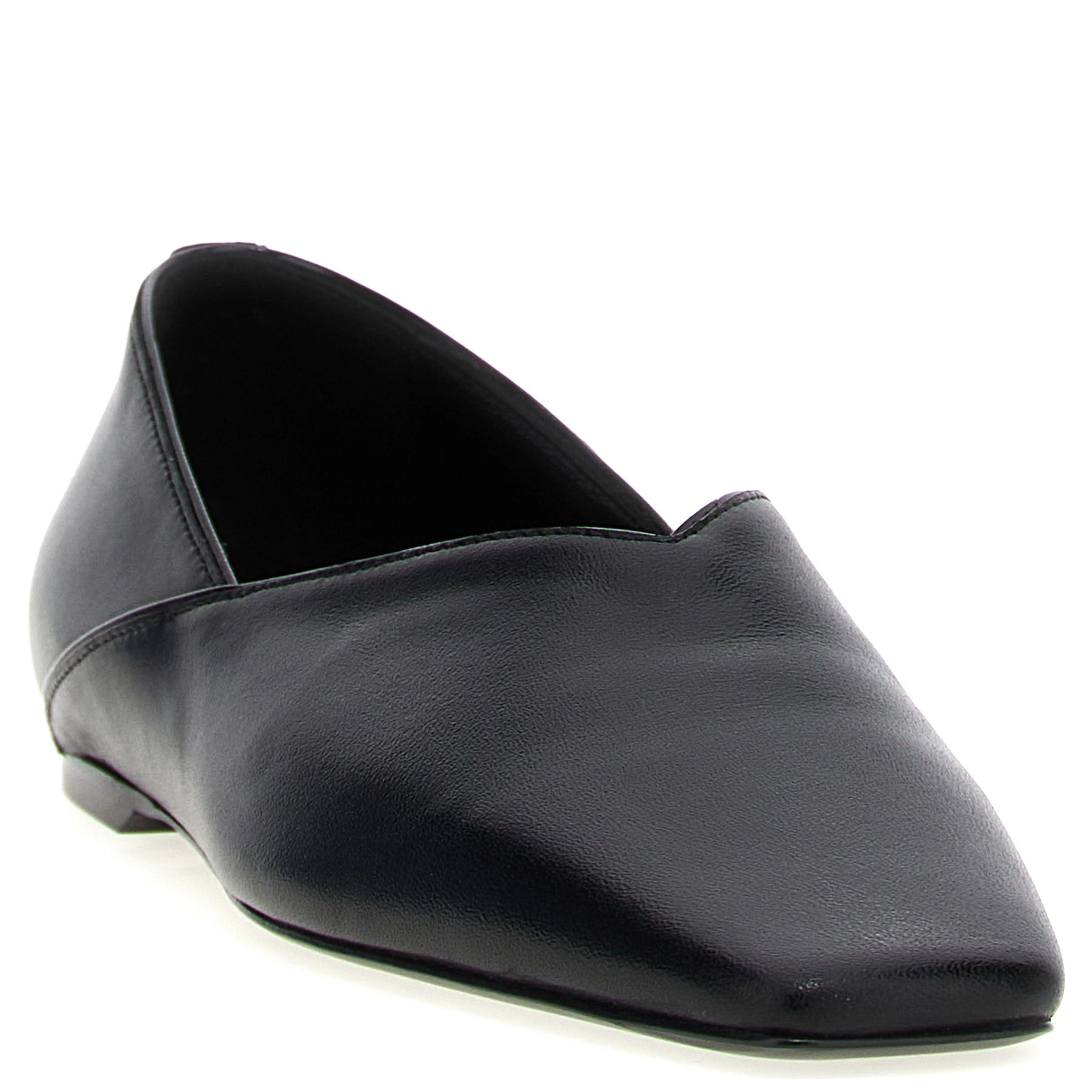 Black Calfskin Ballet Flats