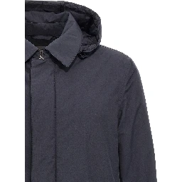 Blue Polyester Parka