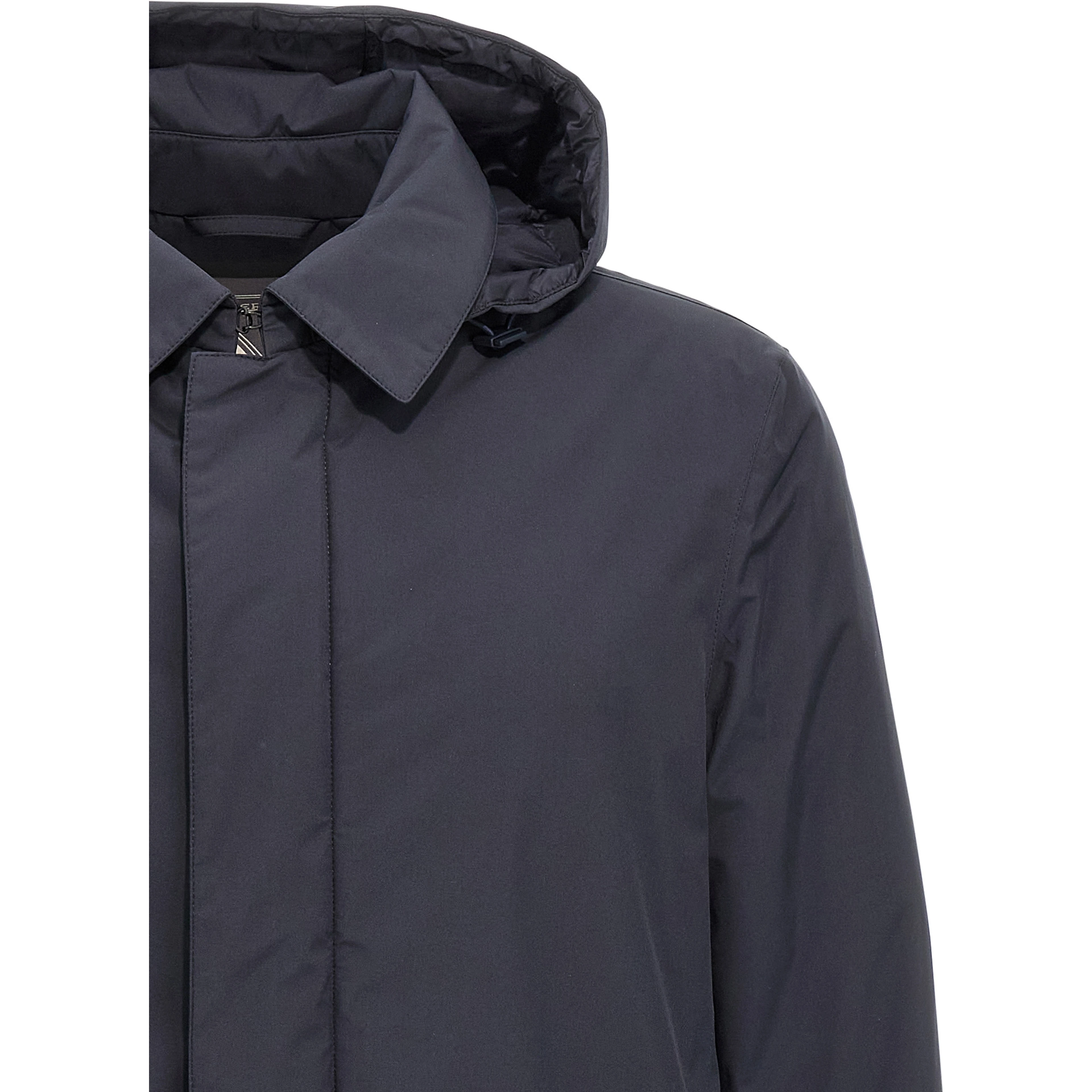 Blue Polyester Parka