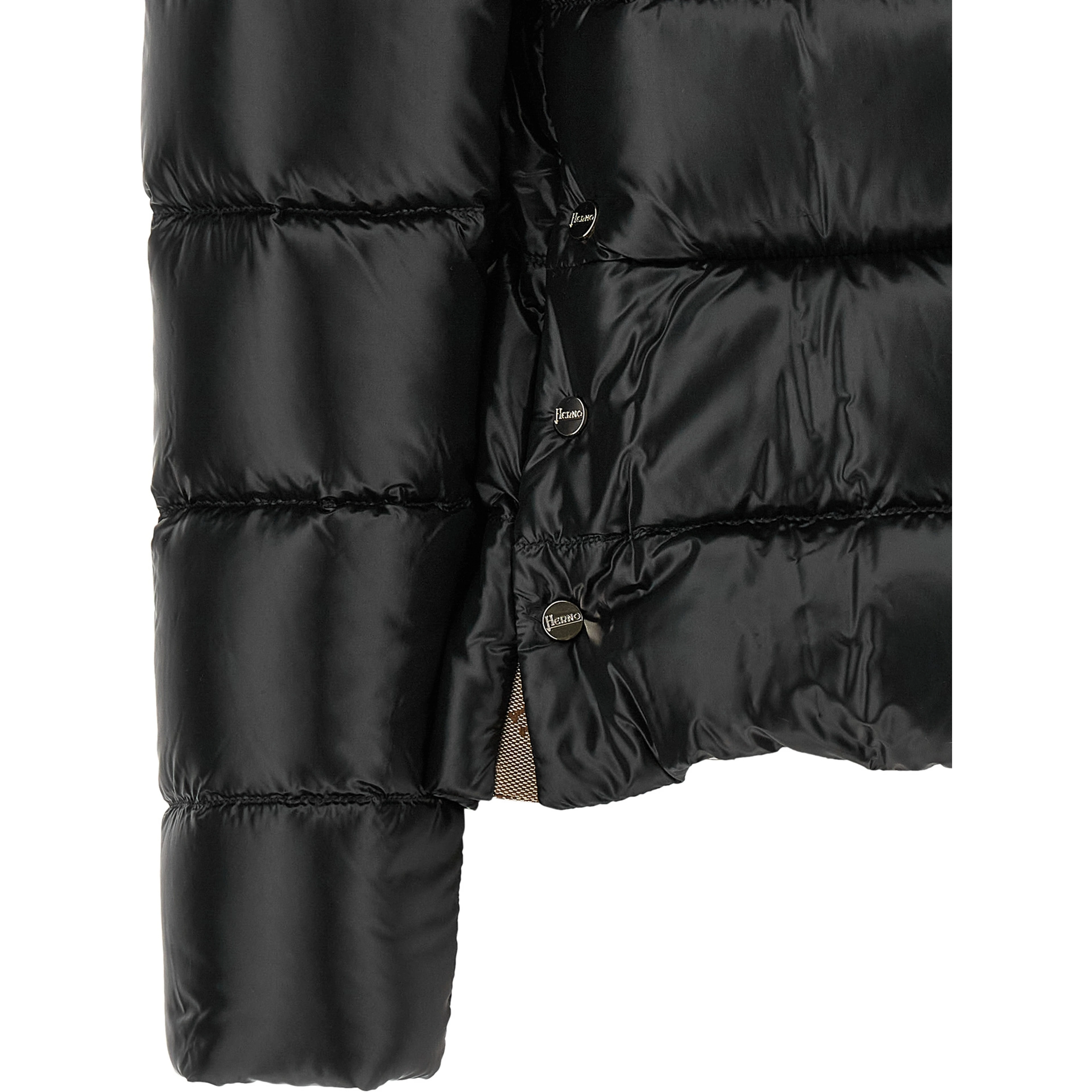 Black Polyamide Full-Length Jacket
