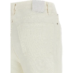 White Cotton High-Waisted Jean