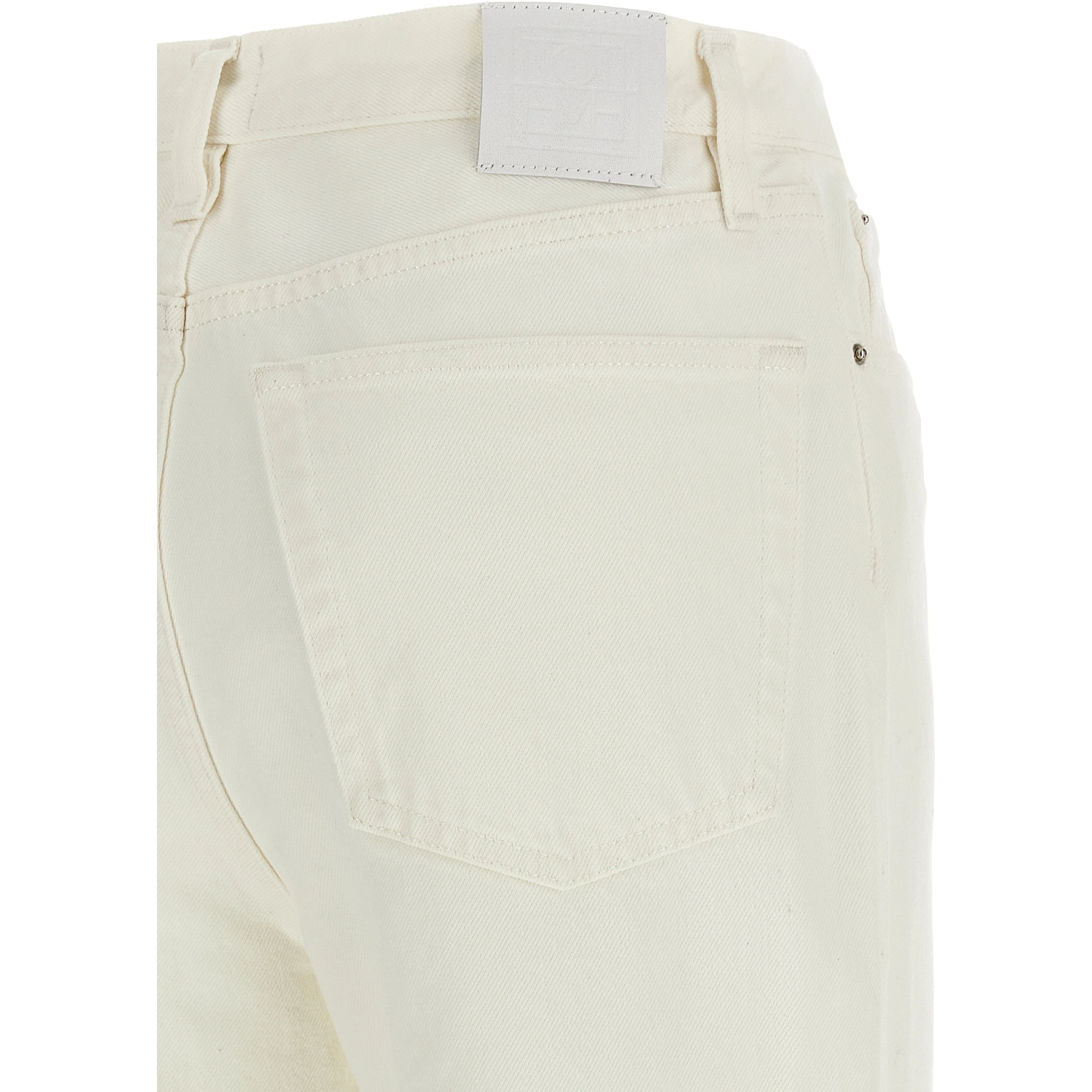 White Cotton High-Waisted Jean