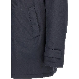 Blue Polyester Parka