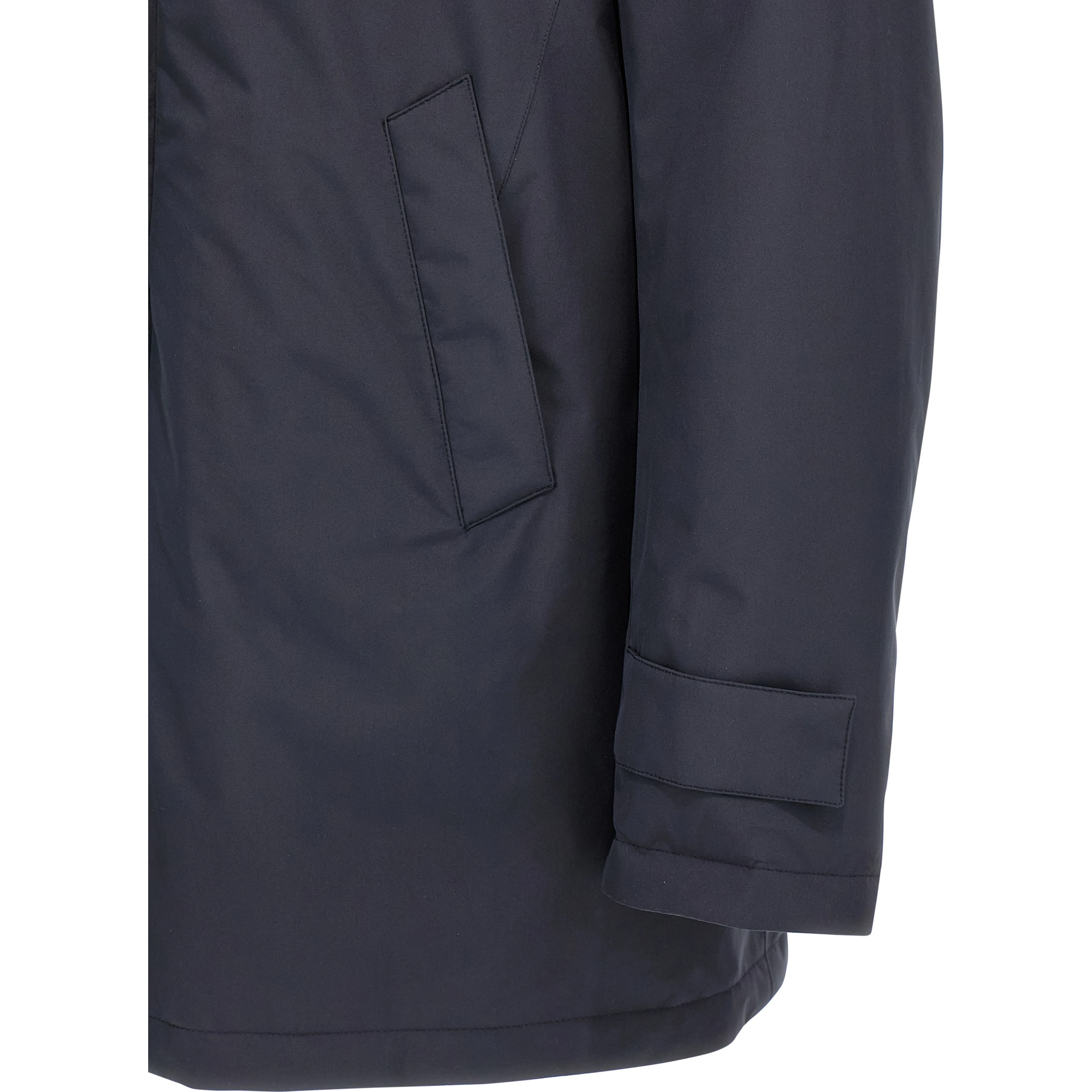 Blue Polyester Parka