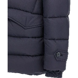 Blue Polyamide Full-Length Jacket