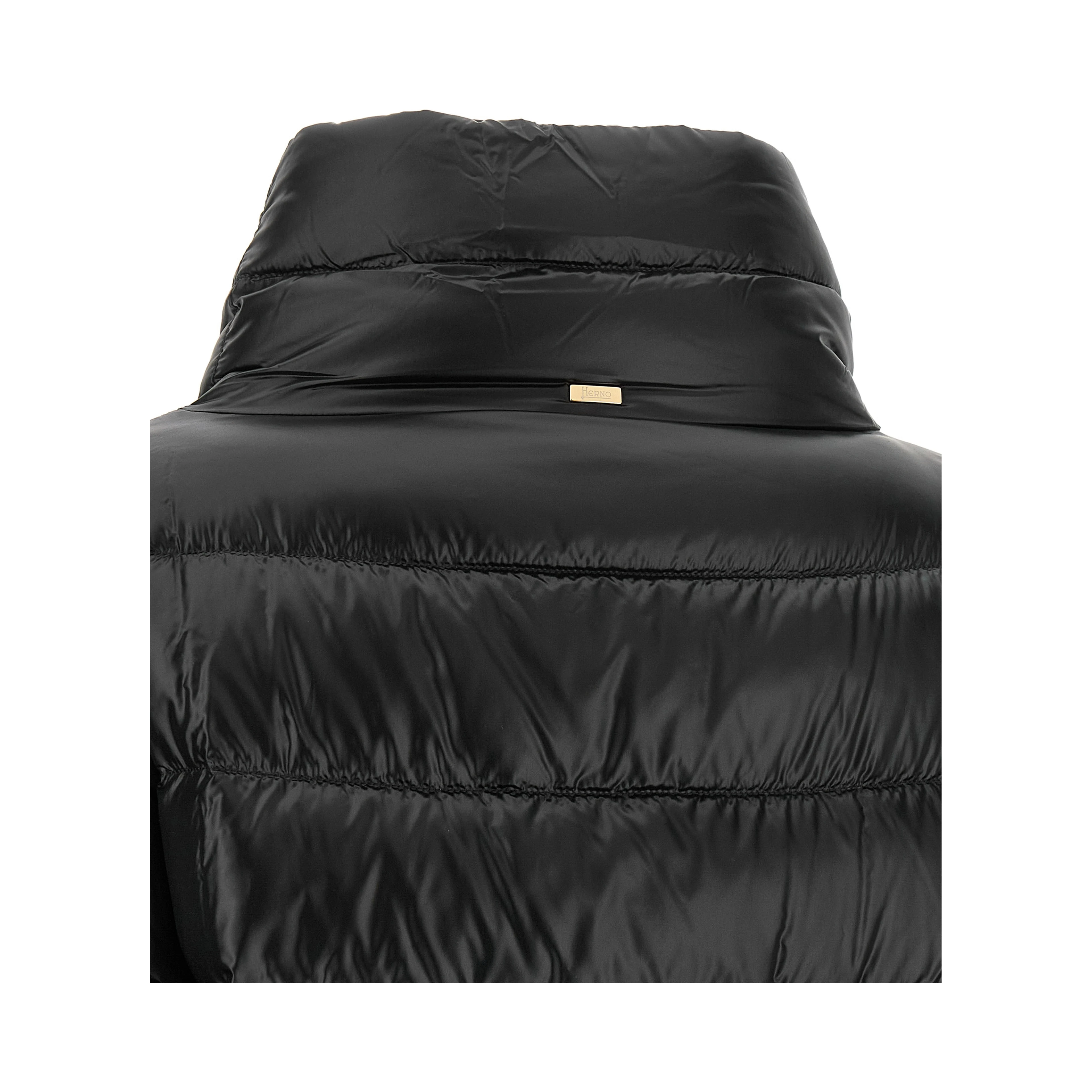 Black Polyamide Full-Length Jacket