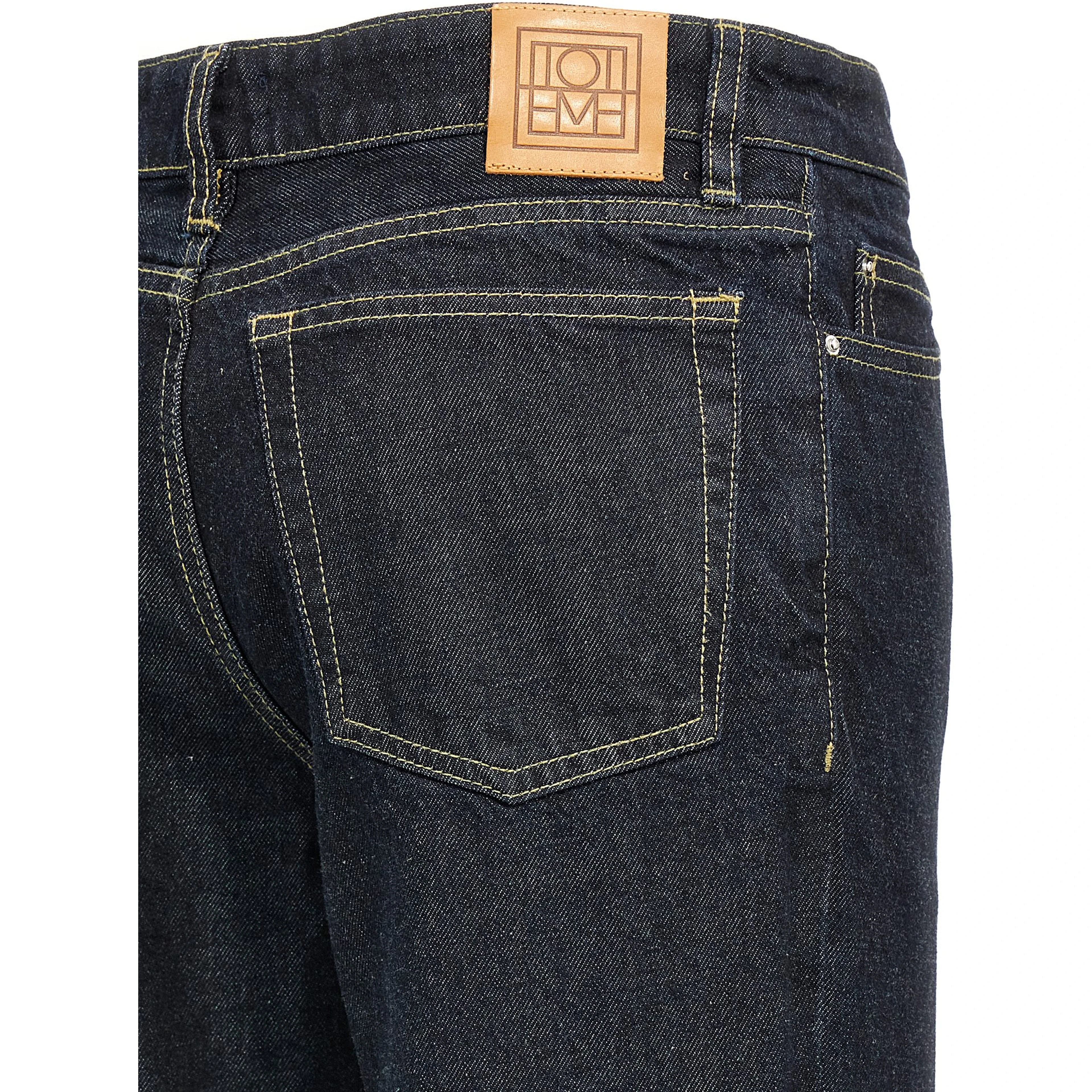 Blue Cotton Tapered Jeans