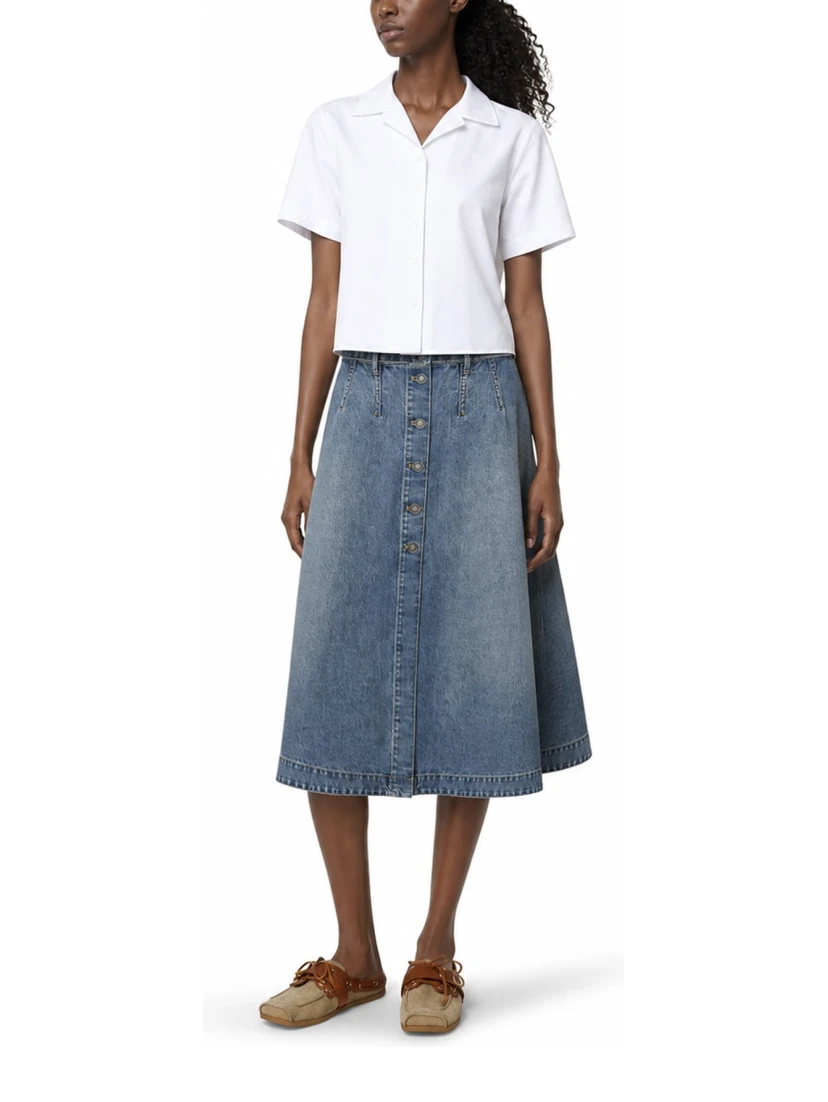 GONNA MIDI IN DENIM