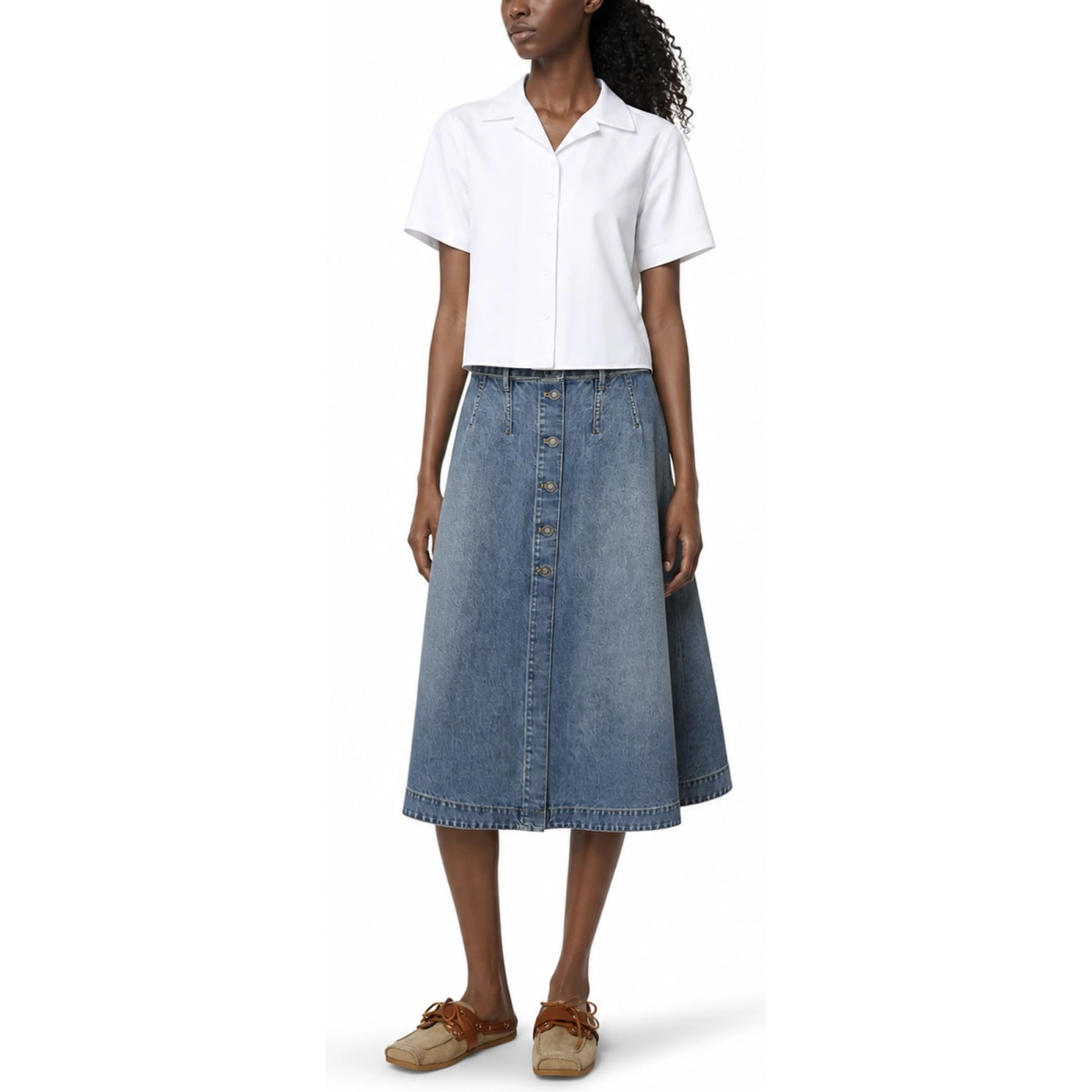 GONNA MIDI IN DENIM