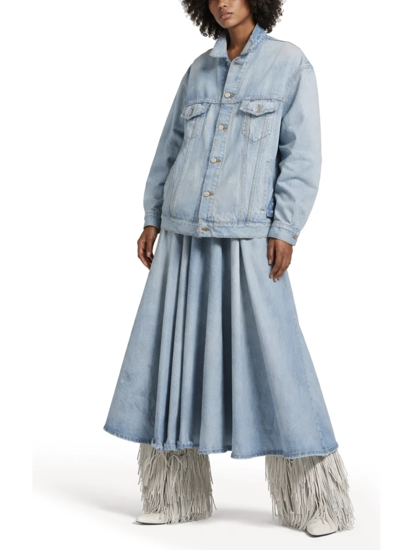 LONG "GODET" SKIRT