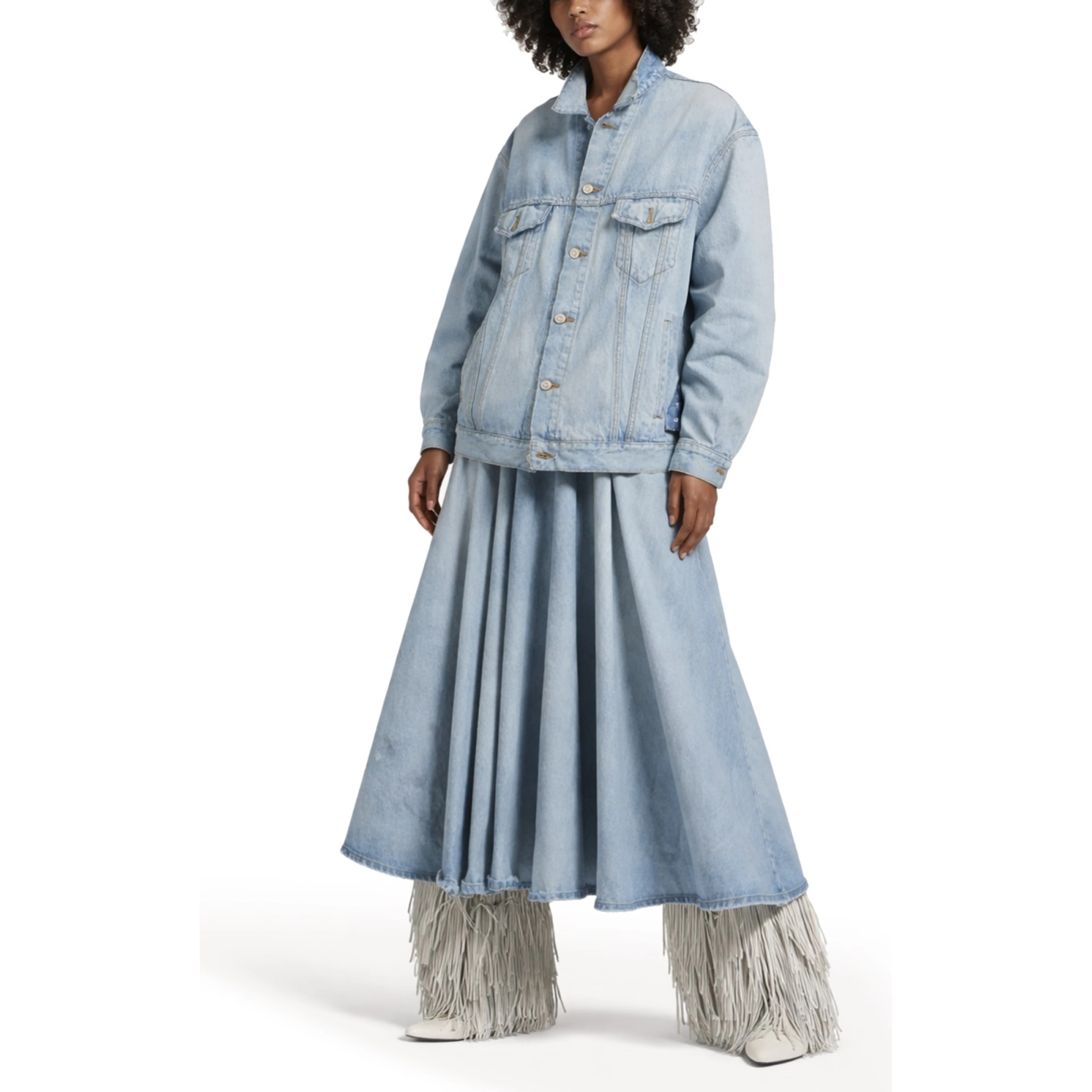 LONG "GODET" SKIRT