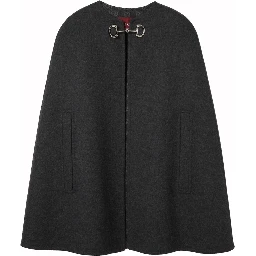WOOL AND SILK CAPE WITH CLAMP