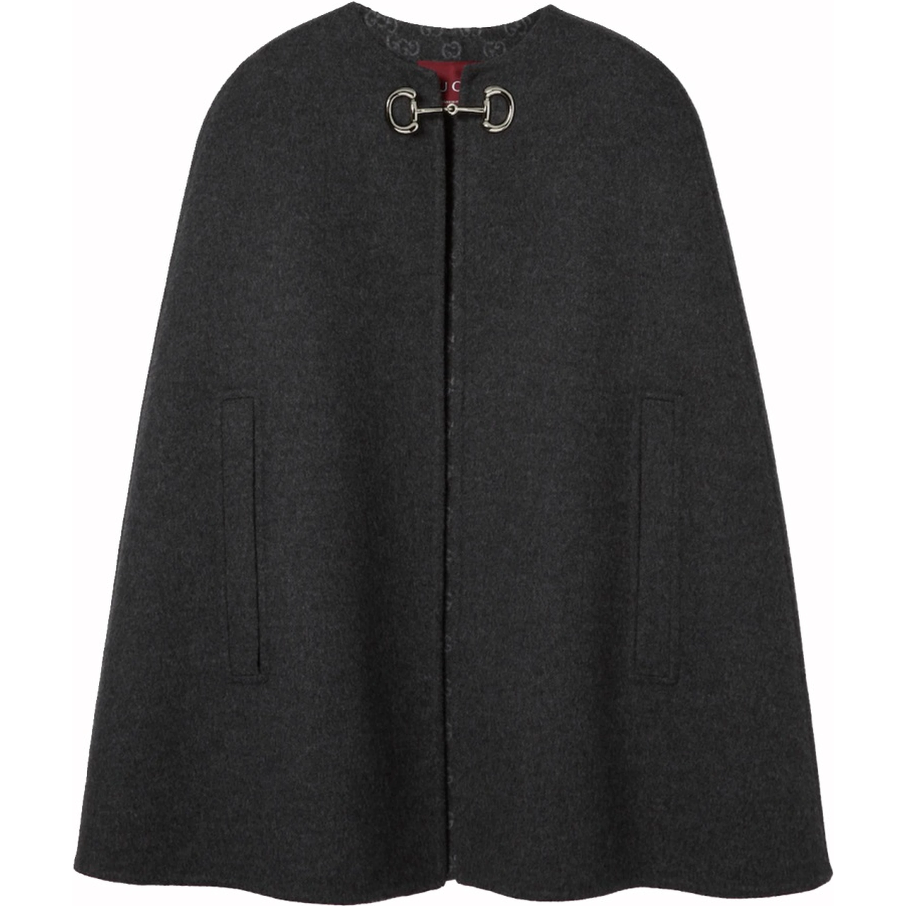 WOOL AND SILK CAPE WITH CLAMP