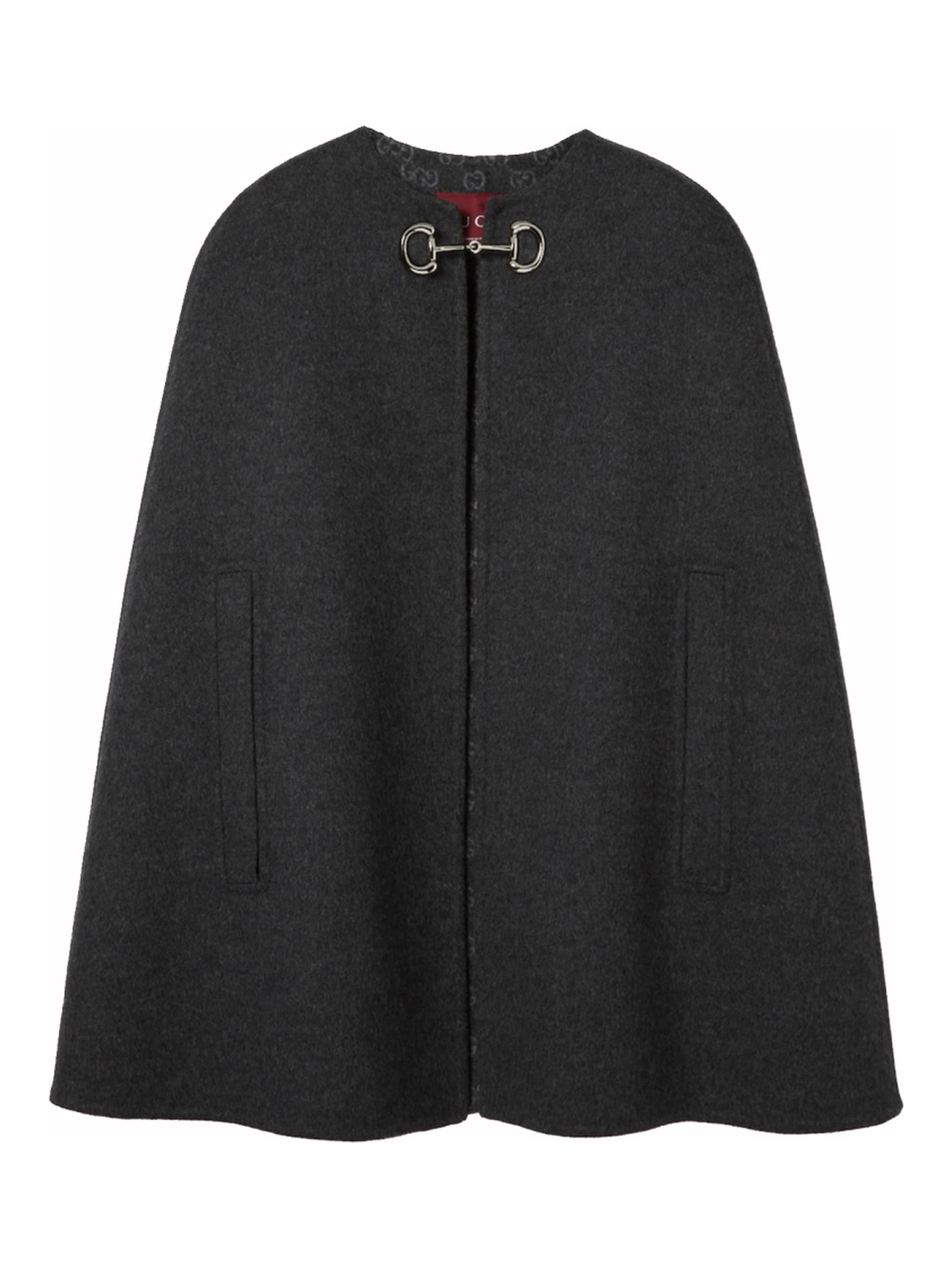 WOOL AND SILK CAPE WITH CLAMP