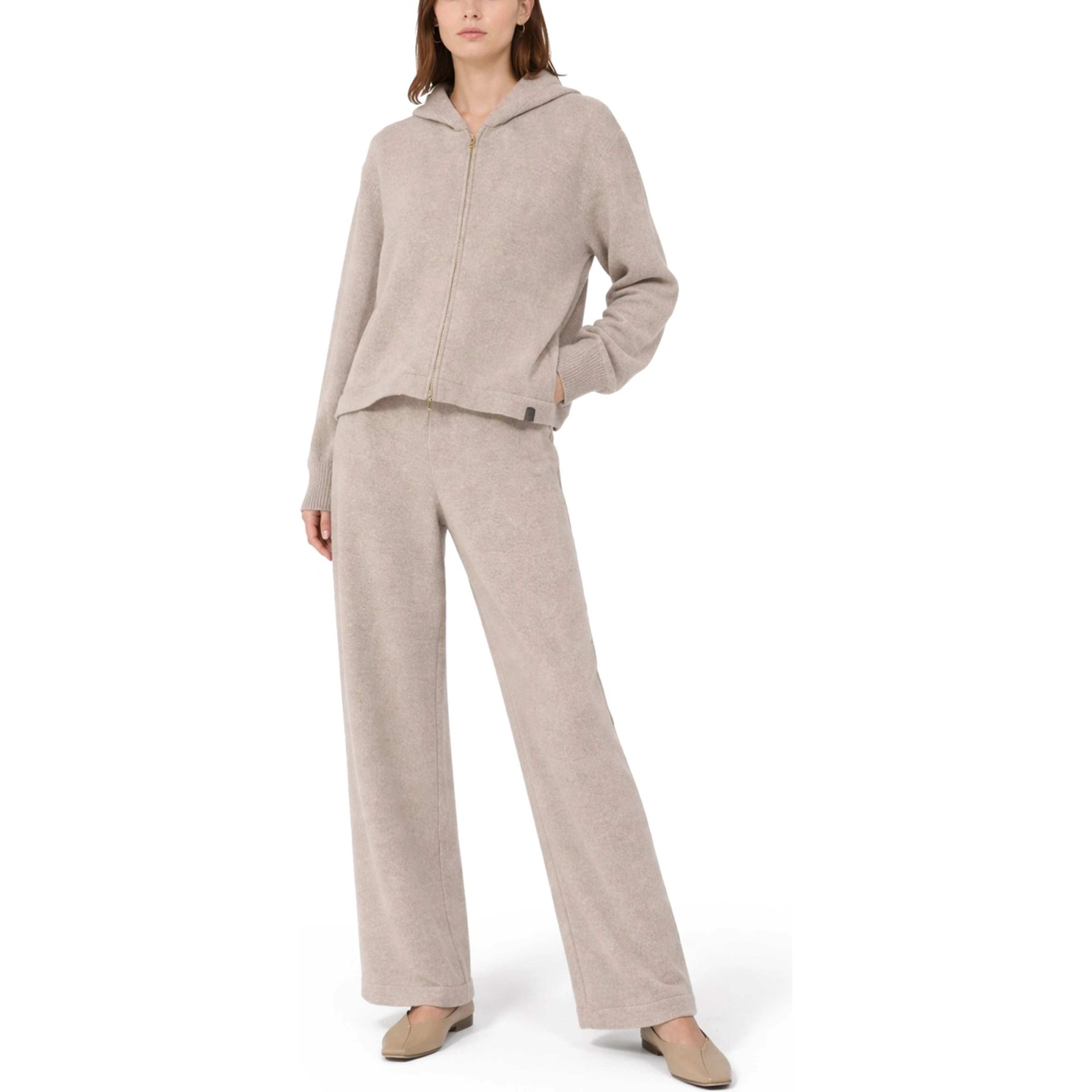 CASHMERE AND WOOL FLEECE PANTS