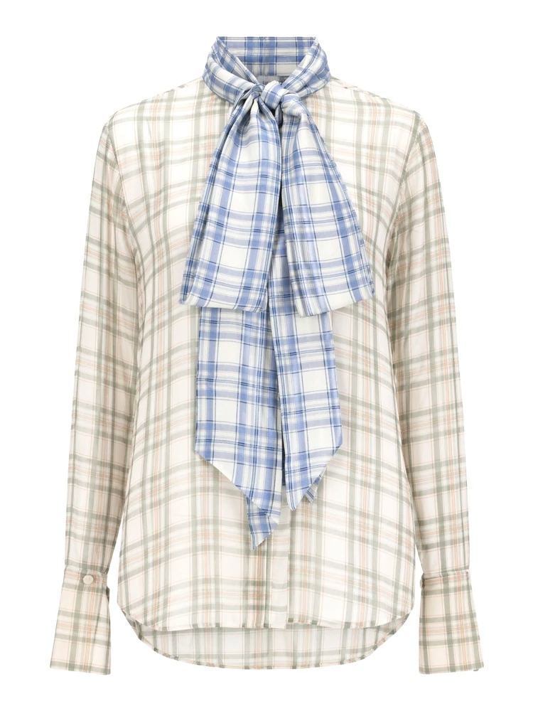 BLUSA IN SETA CON FIOCCO