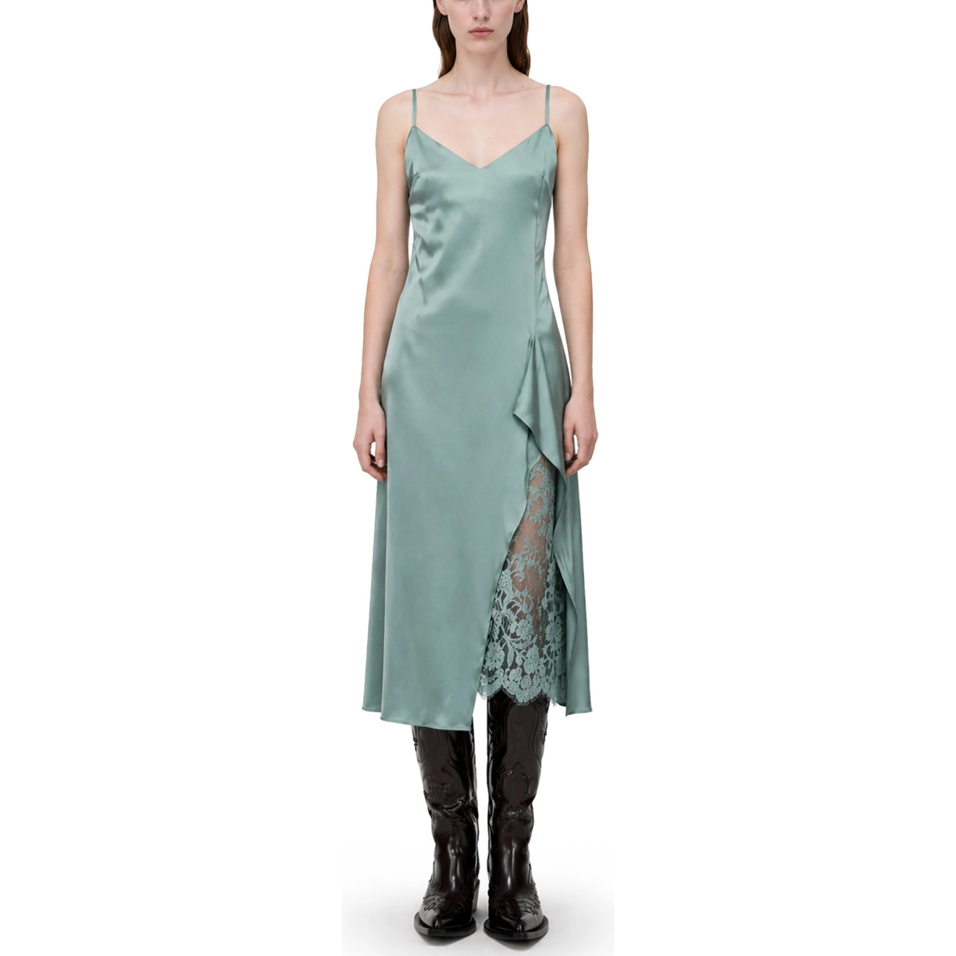 SATIN MIDI DRESS