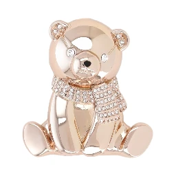 METAL AND RHINESTONE BROOCH