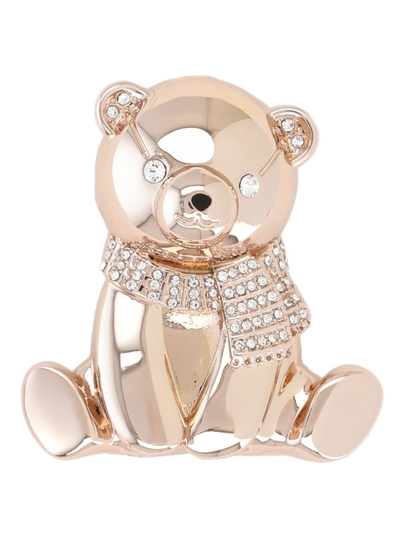 METAL AND RHINESTONE BROOCH