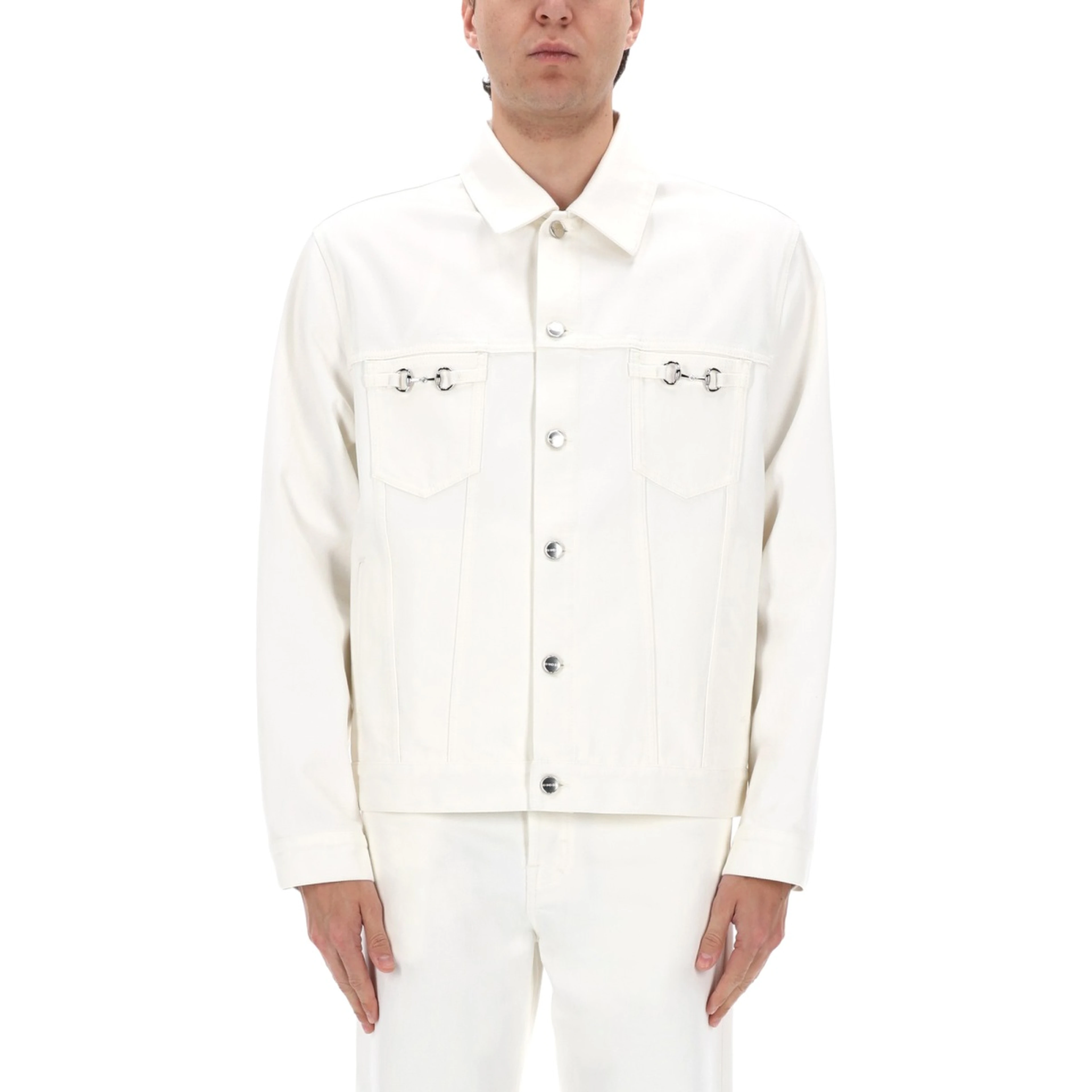 GIACCA IN DENIM CON MORSETTI