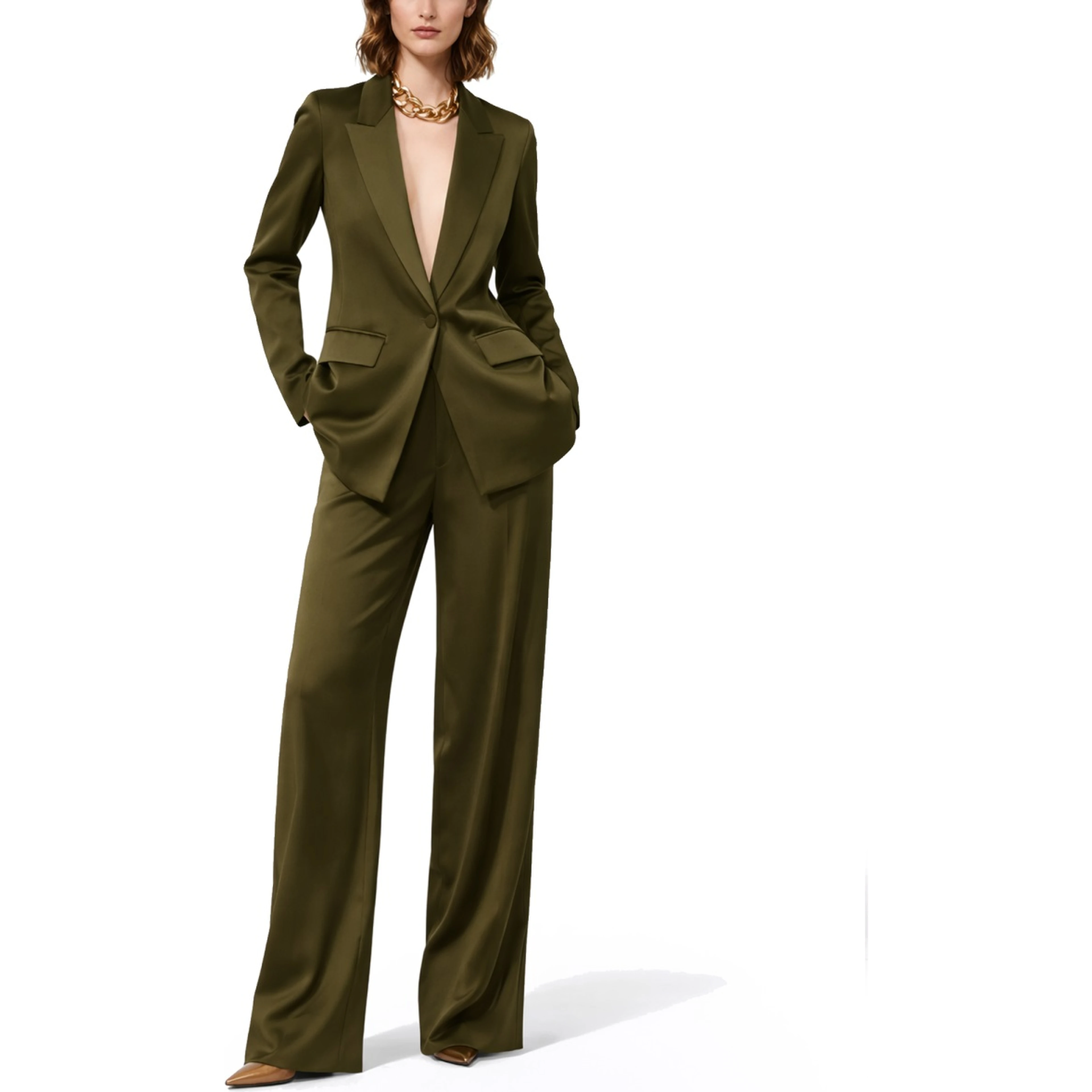 BLAZER IN ENVERS SATIN