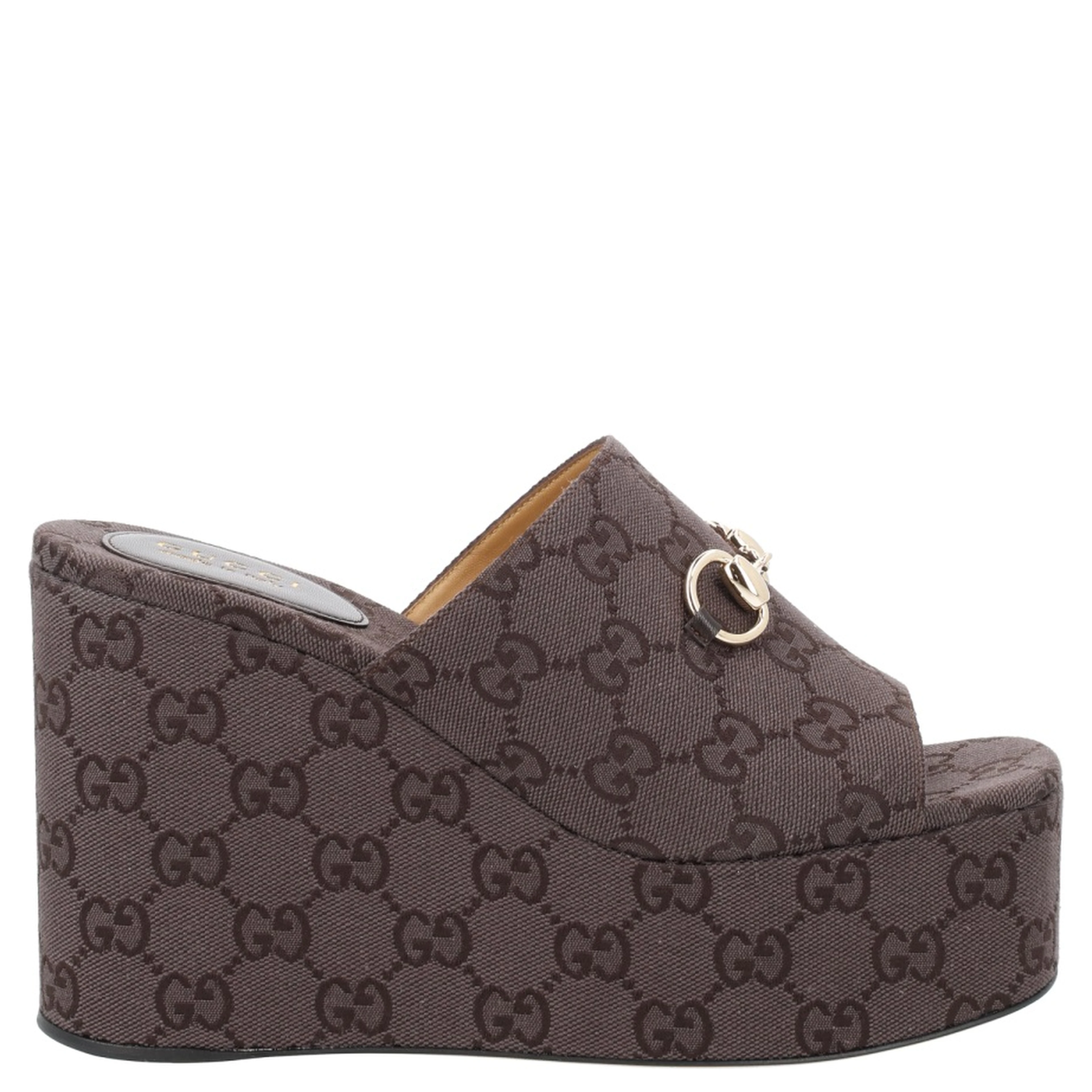FABRIC WEDGE SANDAL "GG"