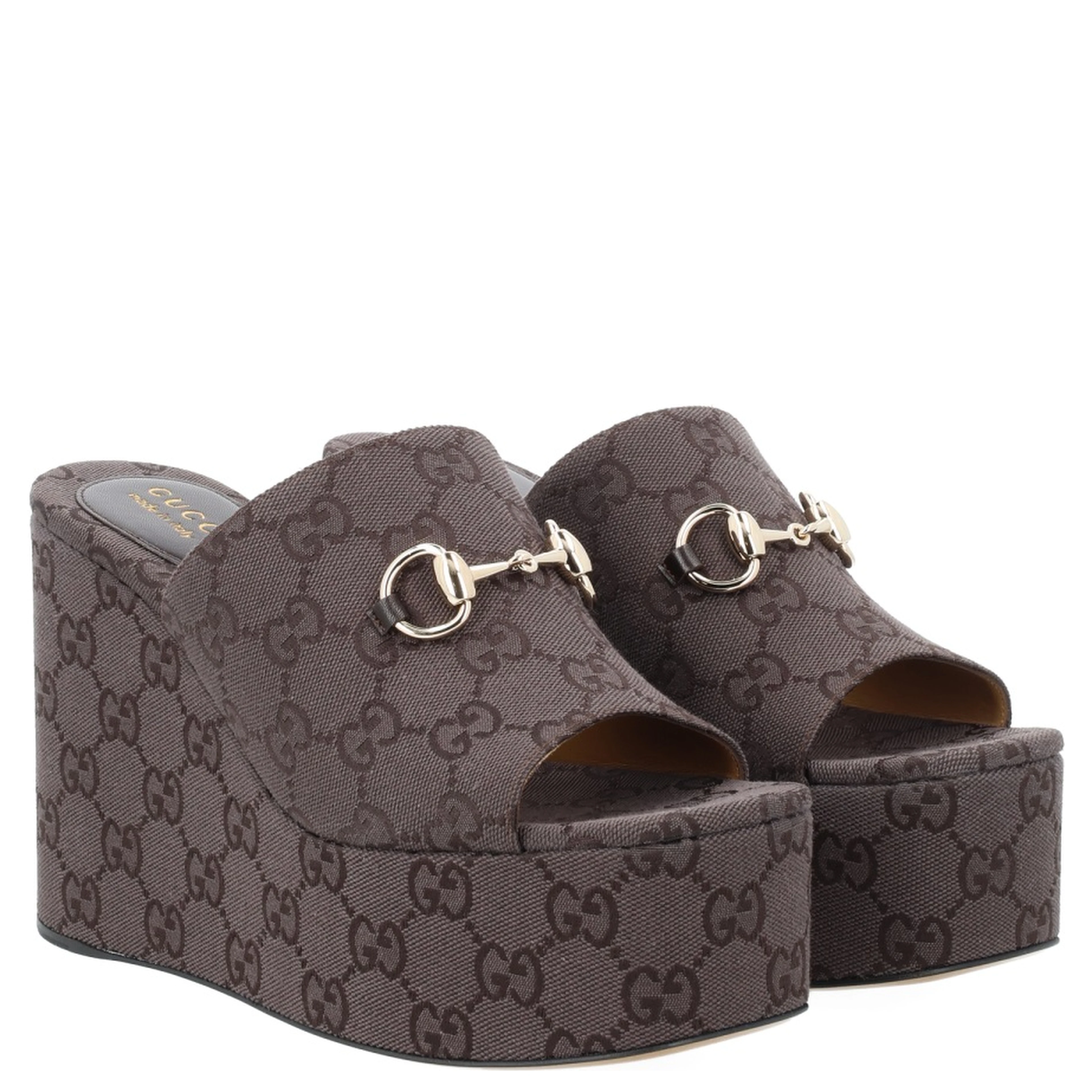 FABRIC WEDGE SANDAL "GG"