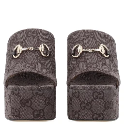 FABRIC WEDGE SANDAL "GG"