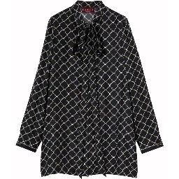 PRINTED SILK TWILL DRESS