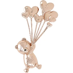 METAL AND RHINESTONE BROOCH