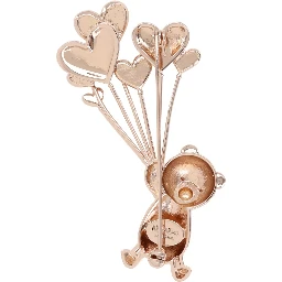 METAL AND RHINESTONE BROOCH