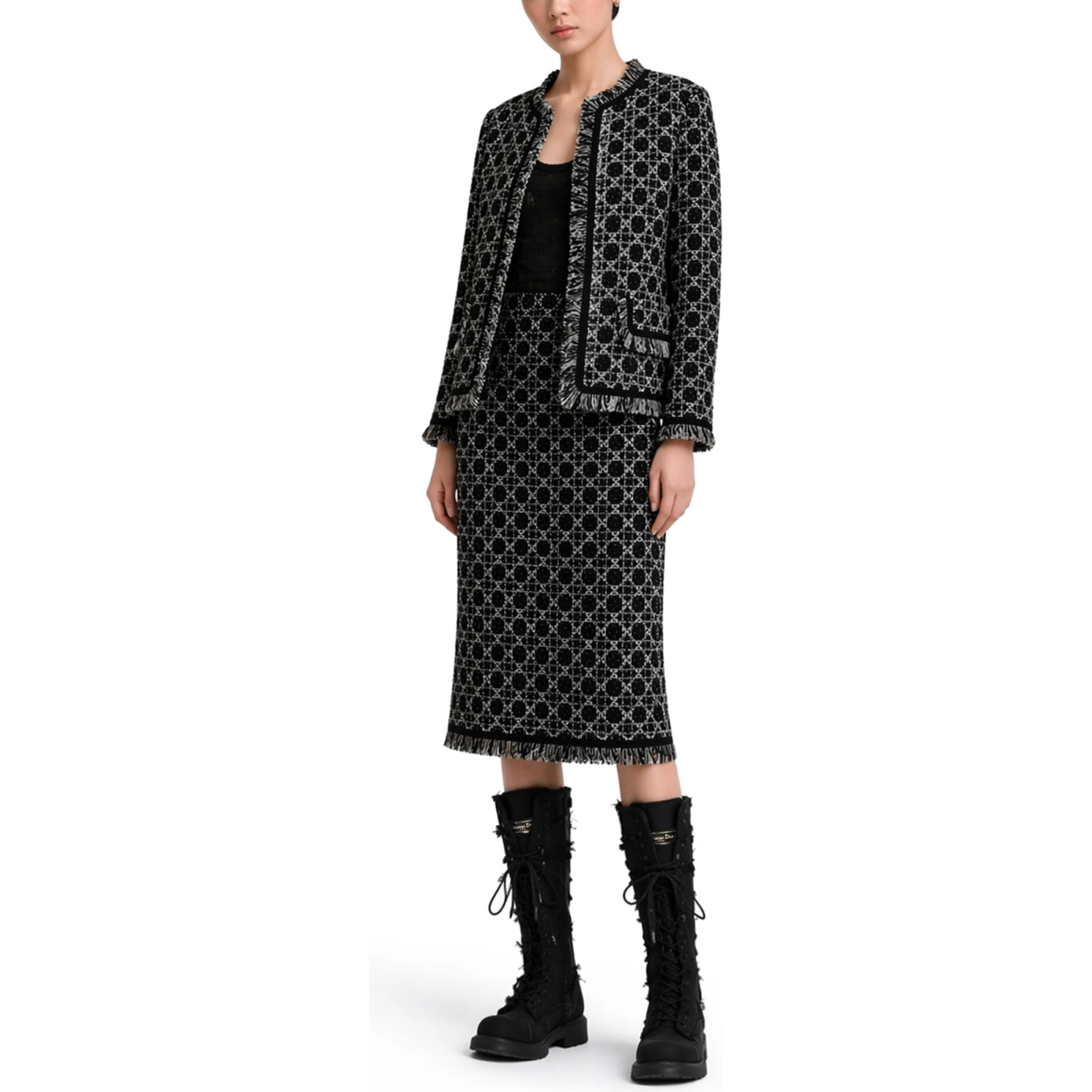 "MACROCANNAGE" MIDI SKIRT