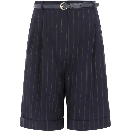 WOOL BERMUDA SHORTS WITH BELT