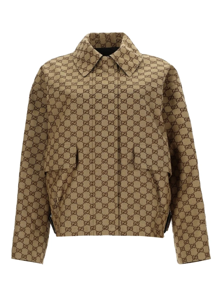 BOMBER JACKET WITH "GG" TEXTURE
