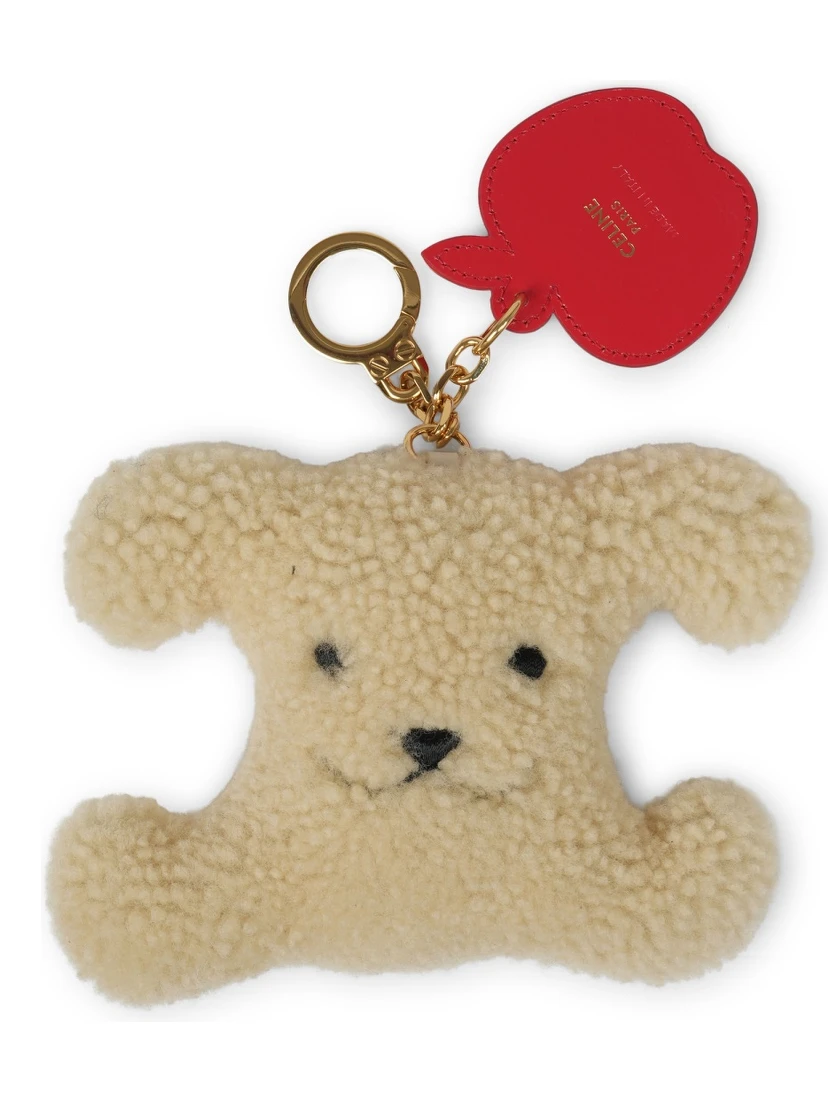 SHEARLING "TRIOMPHE" KEYCHAIN