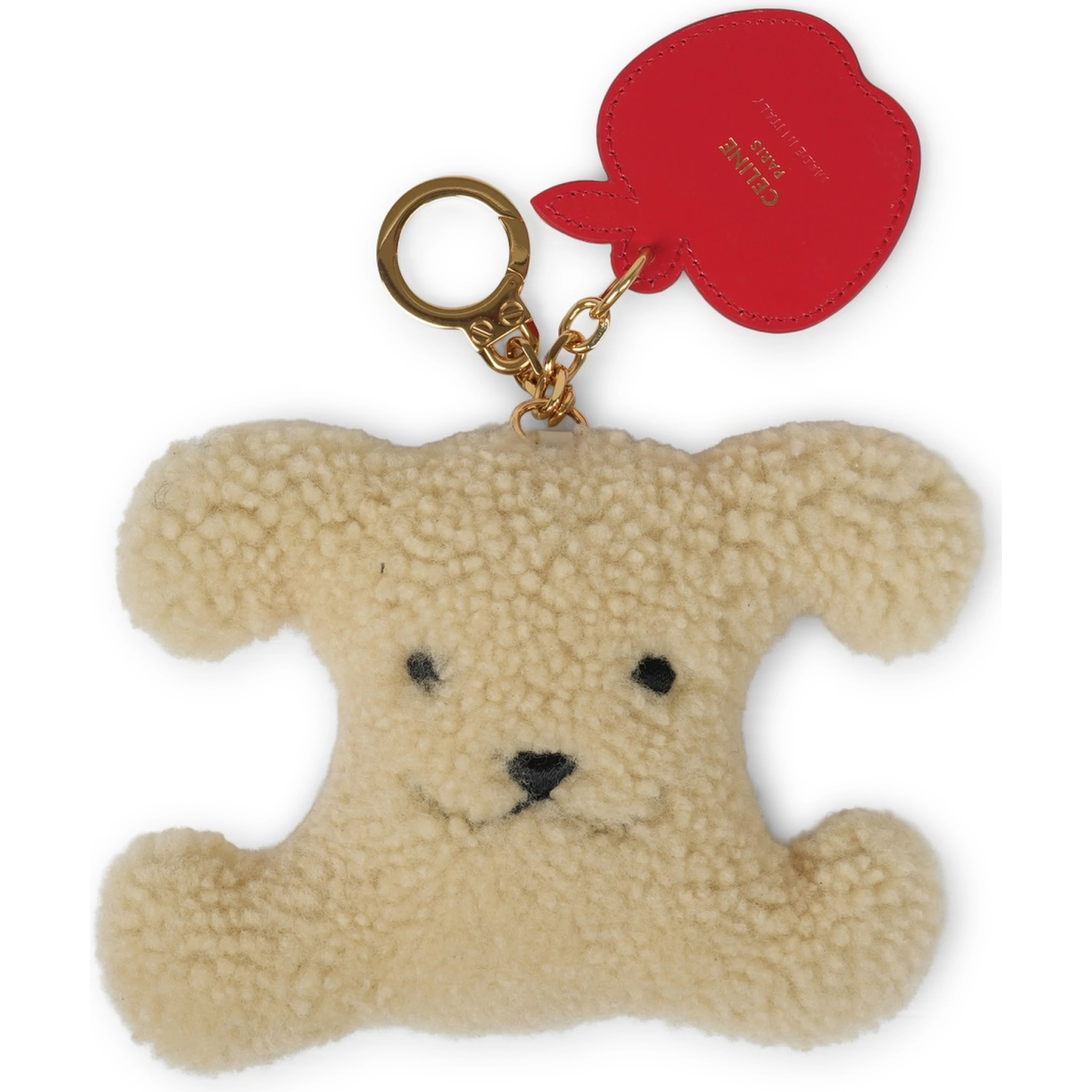 SHEARLING "TRIOMPHE" KEYCHAIN