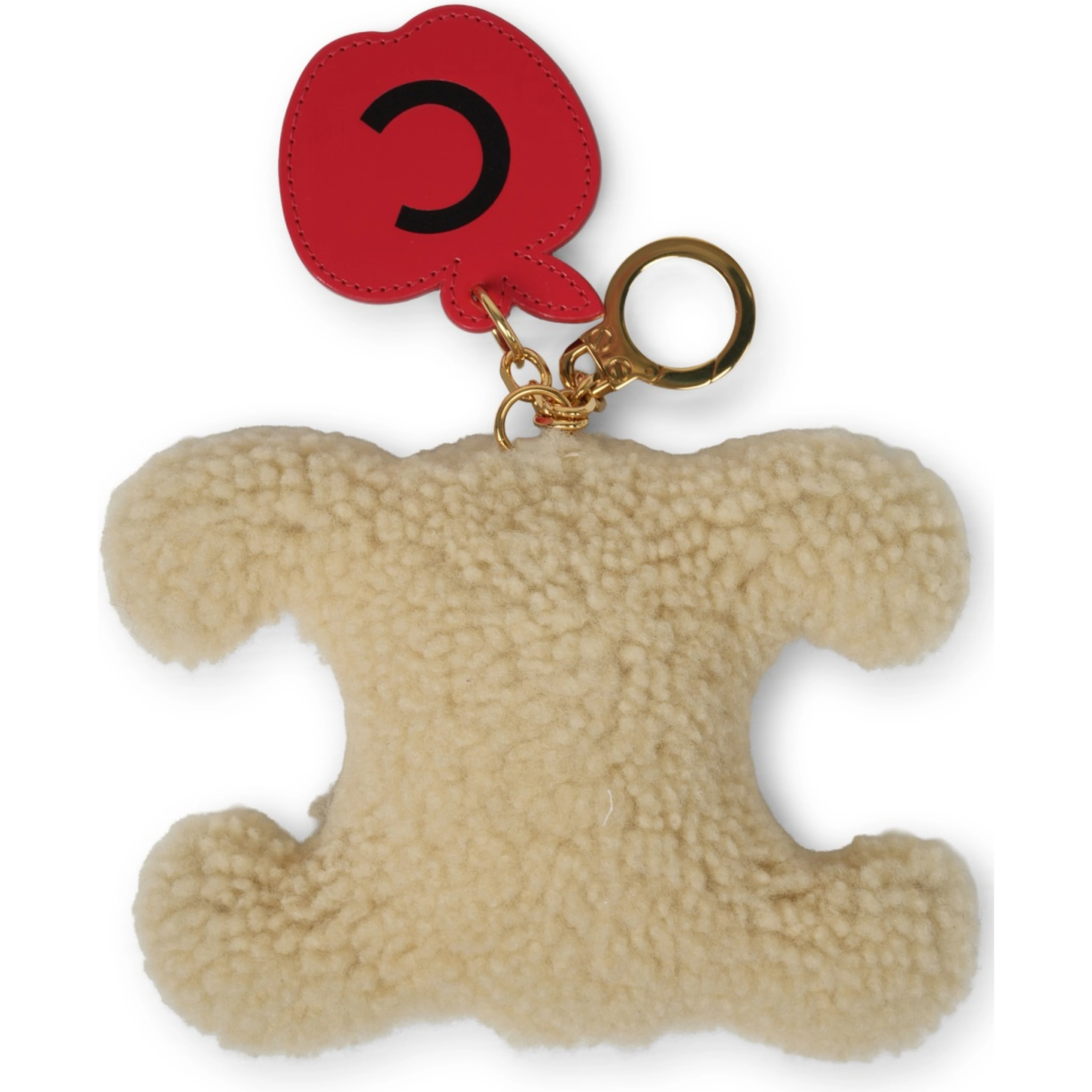 SHEARLING "TRIOMPHE" KEYCHAIN