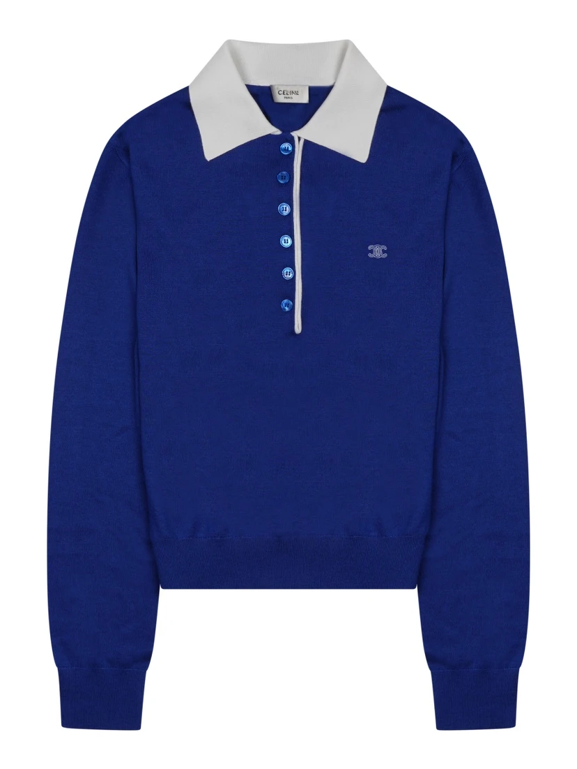 MAGLIA STILE POLO IN CASHMERE SOTTILE E SETA